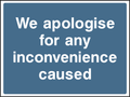 We apologise for any inconvenience