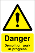 Danger demolition work in progress