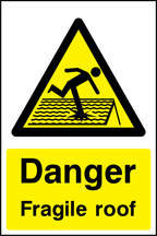 Danger fragile roof