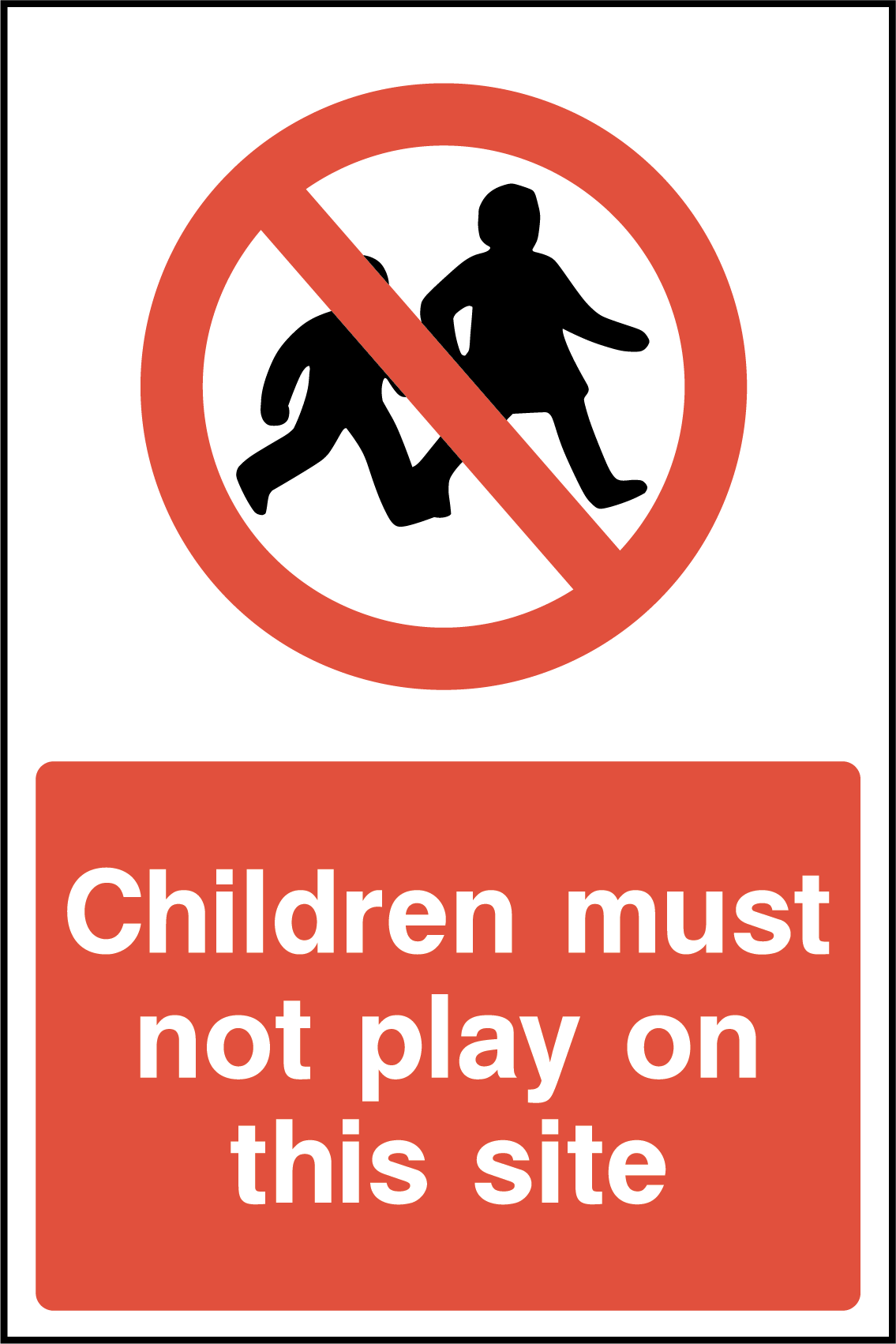 Children must not play on this site
