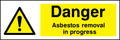 Danger asbestos removal in progress