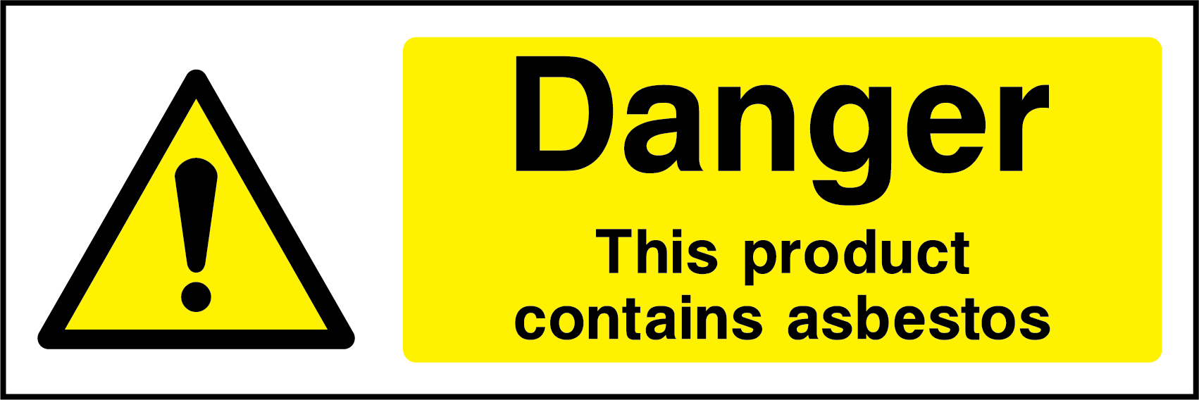Danger this product contains asbestos