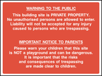 Warning to the public, important notice to parents