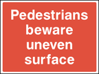 Pedestrians beware uneven surface