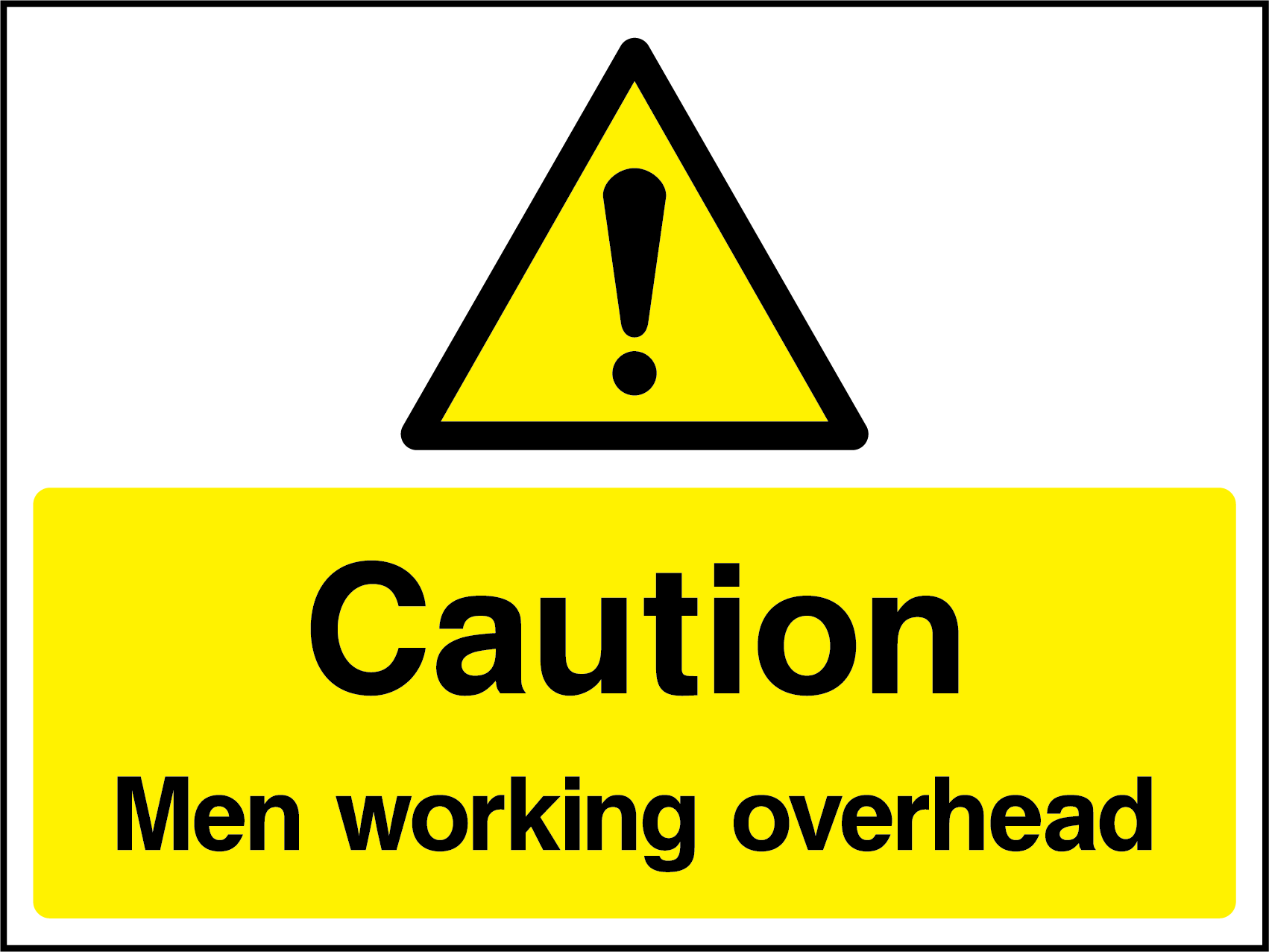 Caution men working overhead