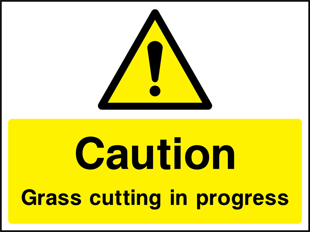 Caution grass cutting in progress