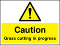 Caution grass cutting in progress
