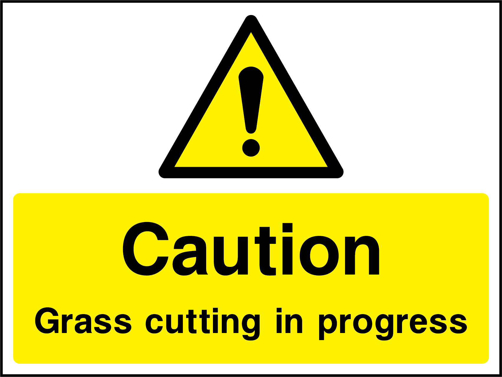 Caution grass cutting in progress