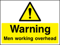 Warning men working overhead