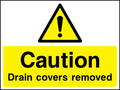 Caution drain covers removed