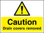 Caution drain covers removed