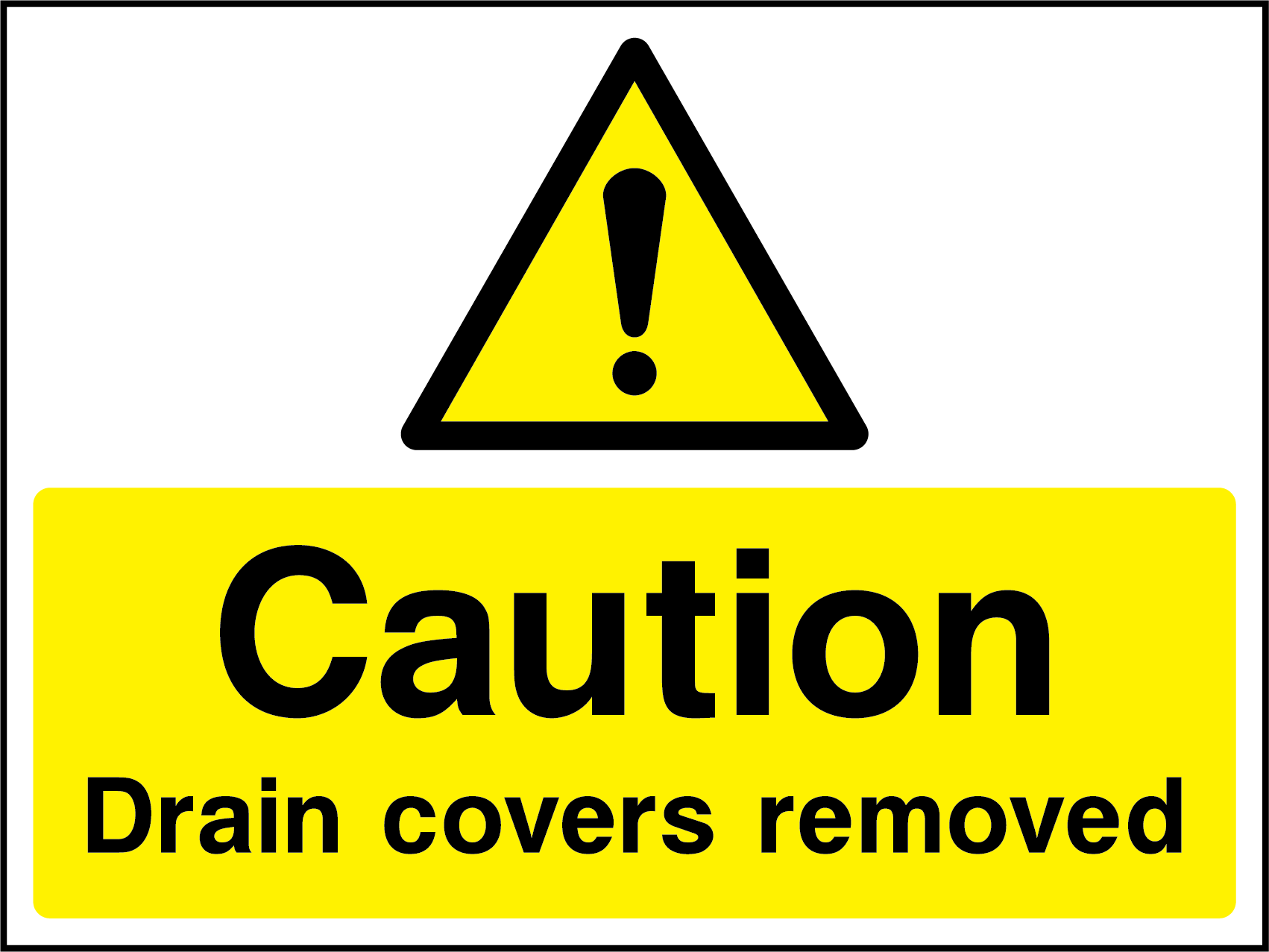 Caution drain covers removed