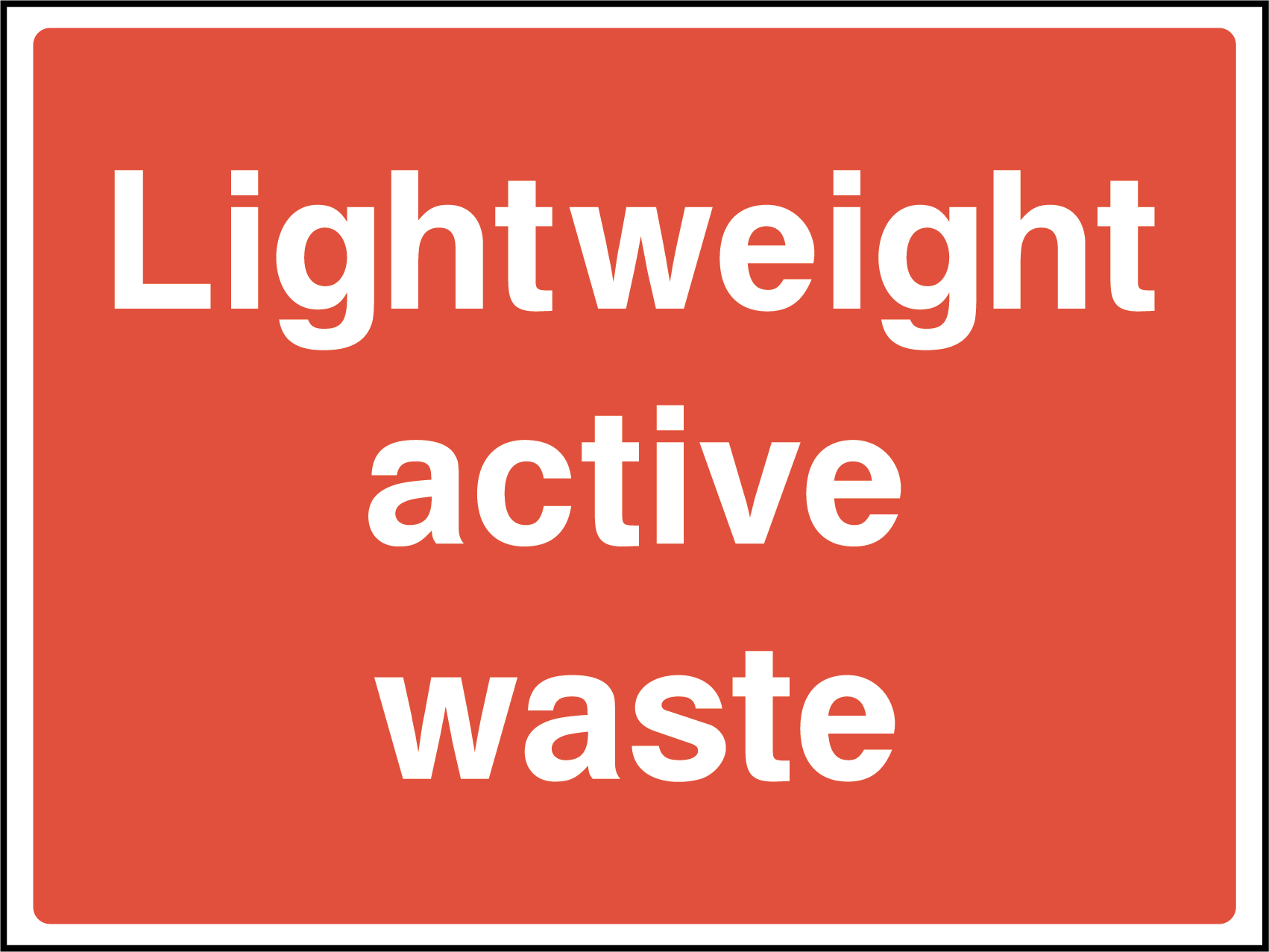 Lightweight active waste