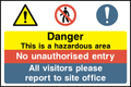 Danger this is a hazardous area, no unauthorised entry
