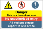 Danger this is a hazardous area, no unauthorised entry