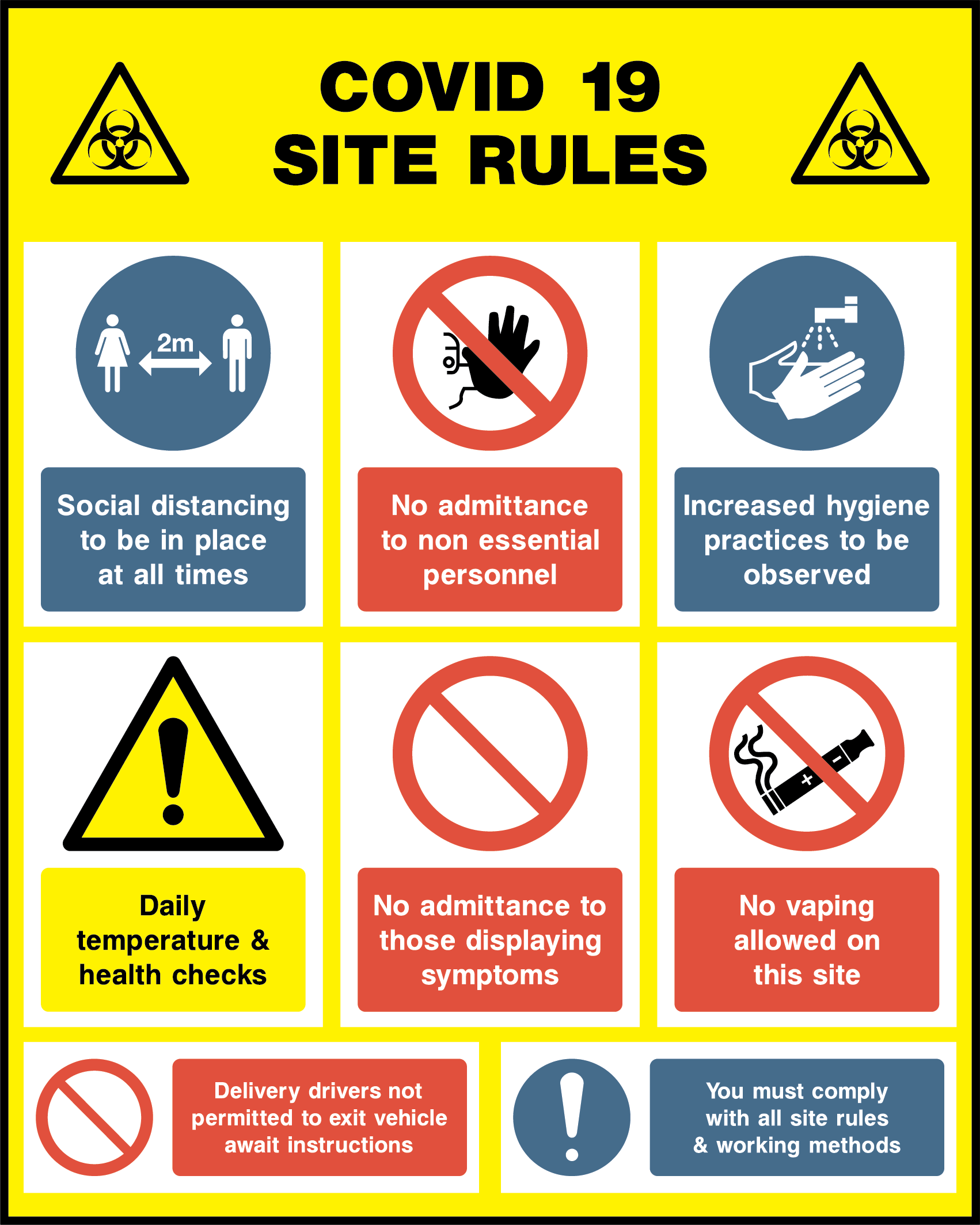 COVID - 19 site rules