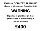 Town & country planning warning