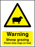 Warning sheep grazing, please keep dogs on lead