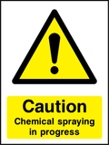 Caution chemical spraying in progress