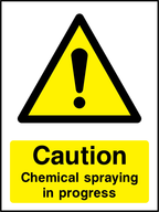 Caution chemical spraying in progress