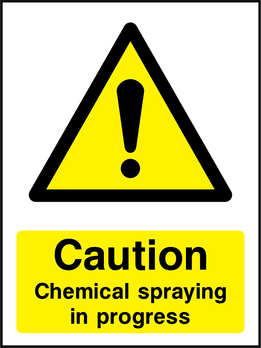 Caution chemical spraying in progress