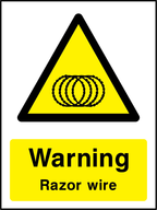 Warning razor wire