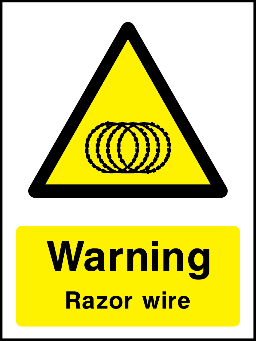 Warning razor wire