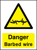 Danger barbed wire
