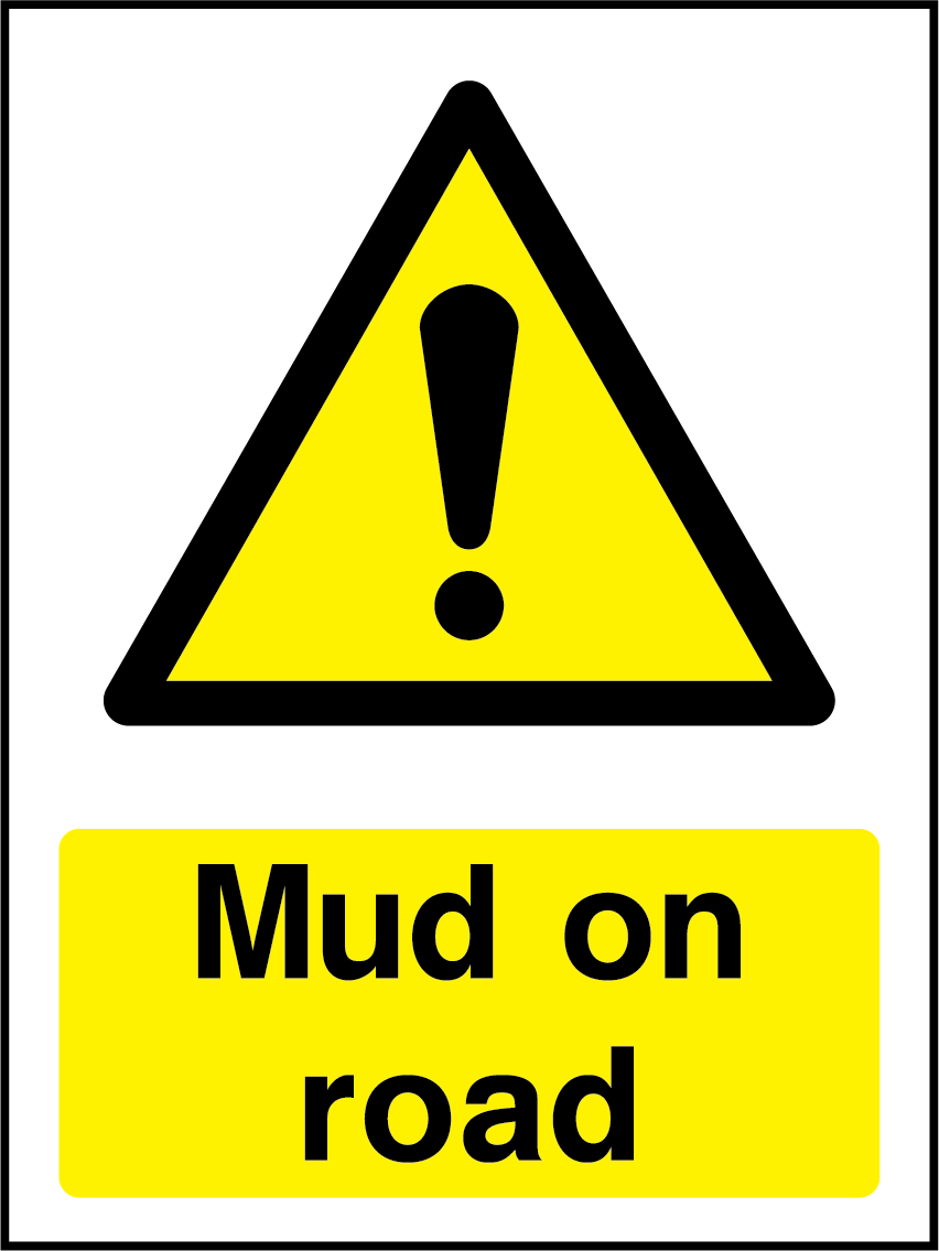 Mud on road