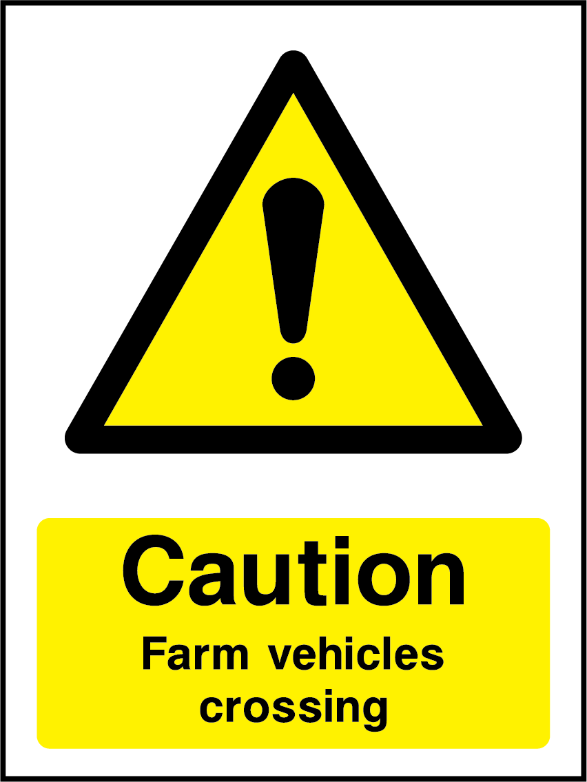 Caution farm vehicles crossing