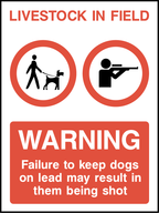 Livestock in field warning