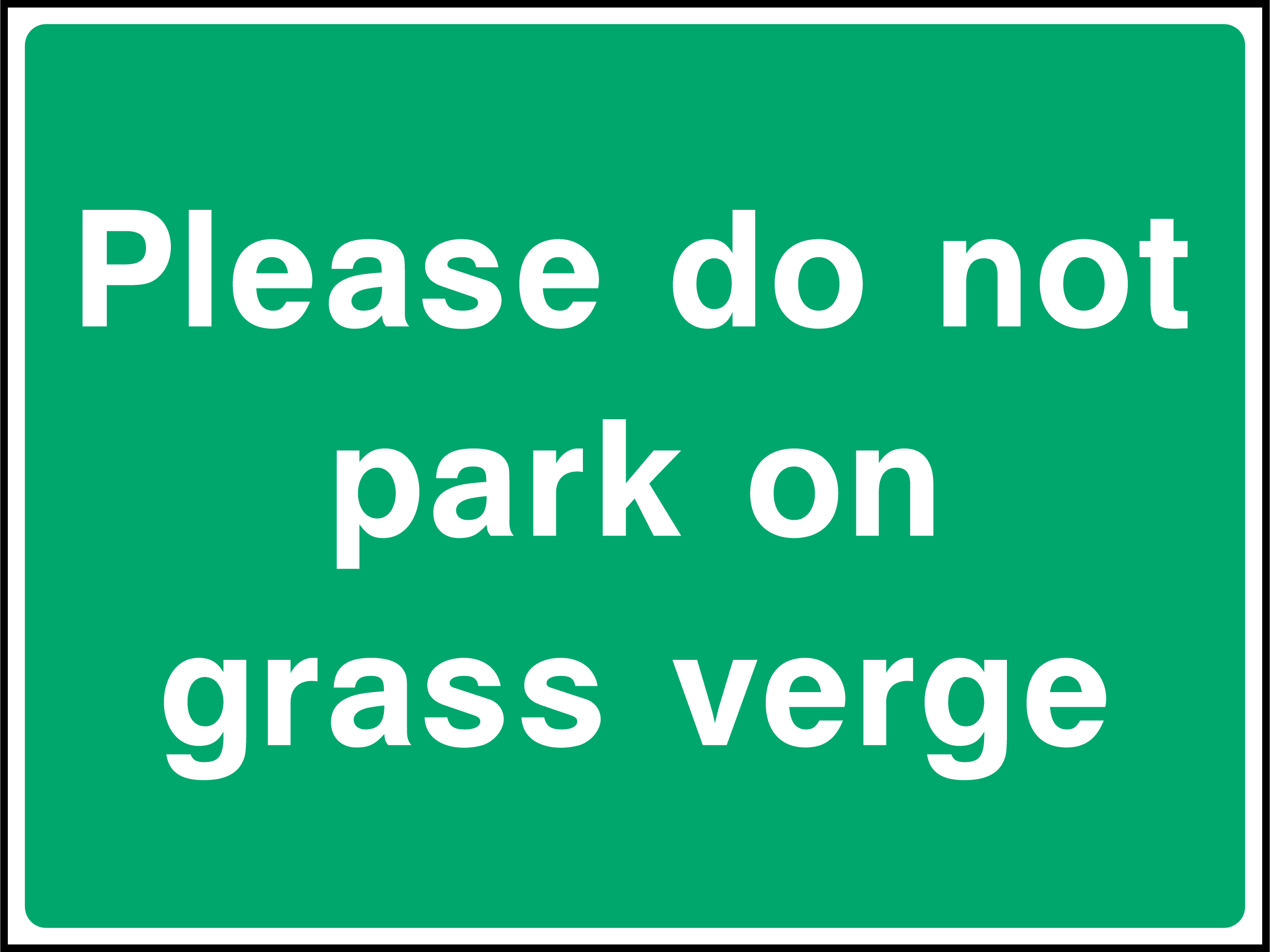 Please do not park on grass verge