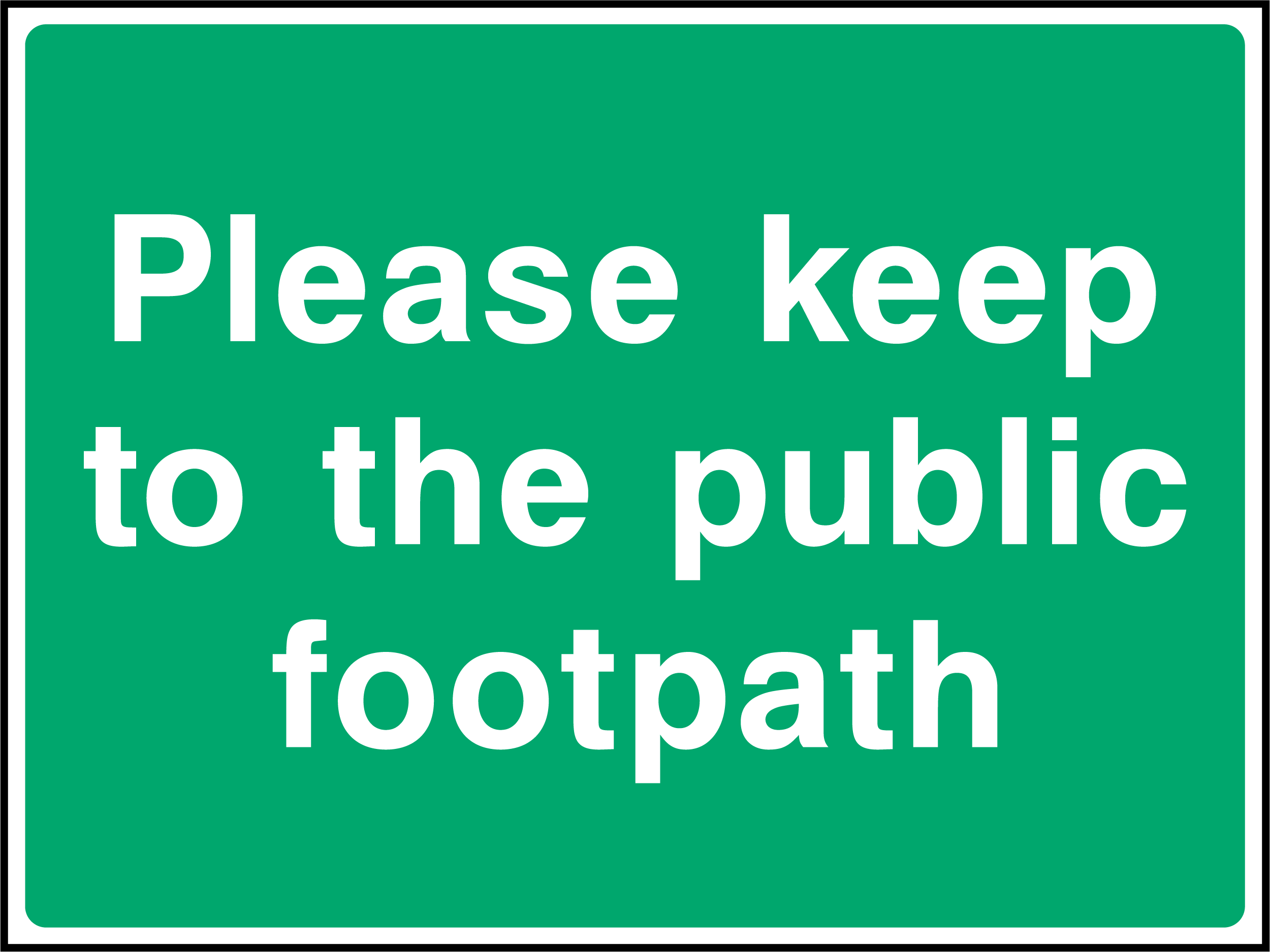 Please keep to the public footpath