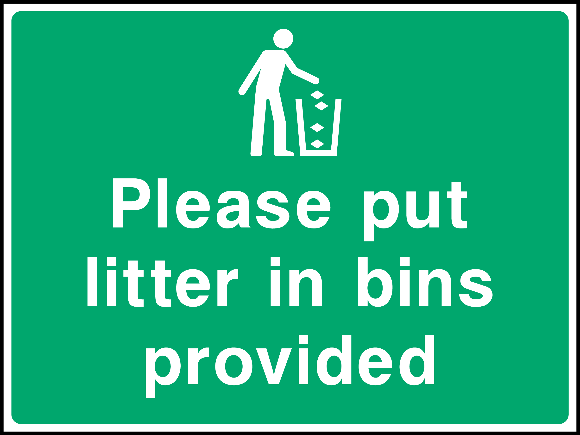 Please put litter in bins provided