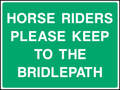 Horse riders please keep to the bridlepath
