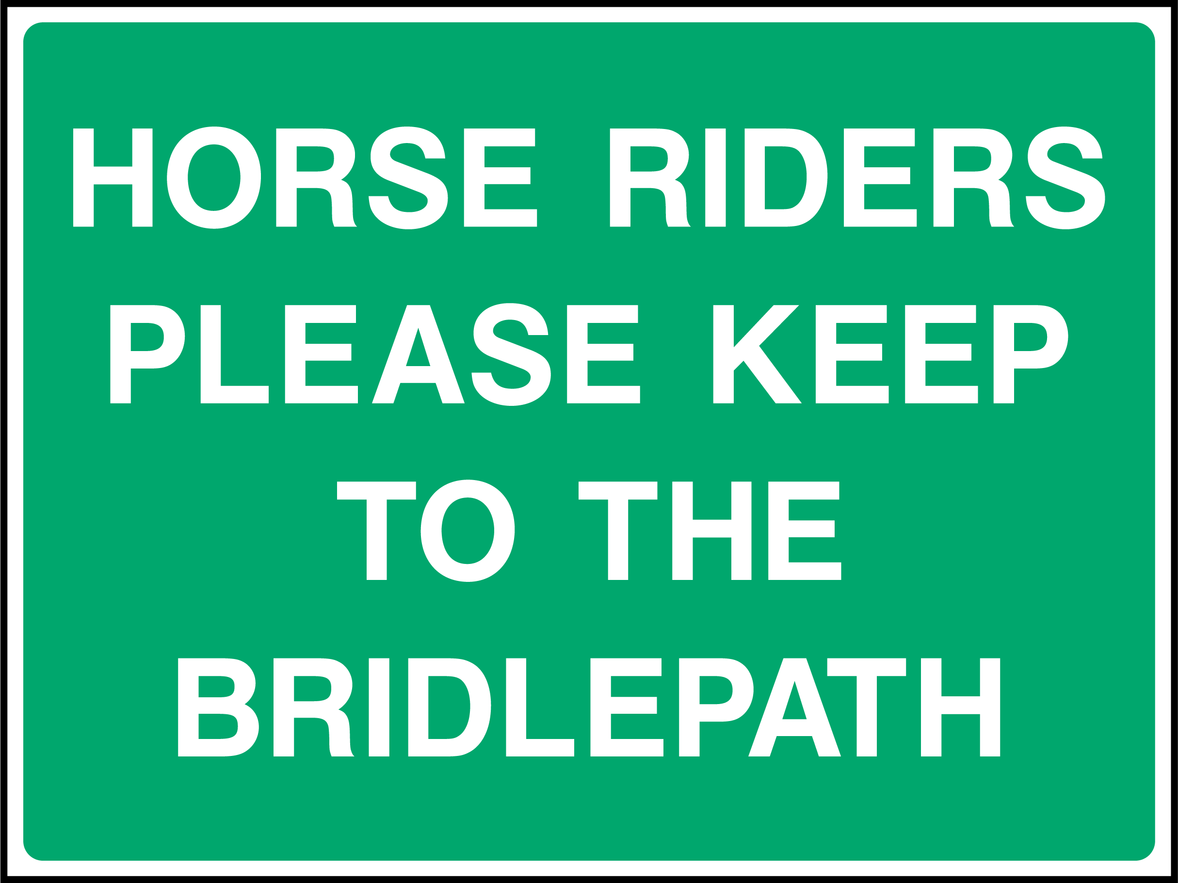 Horse riders please keep to the bridlepath