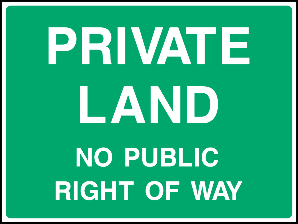 Private land no public right of way