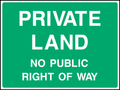 Private land no public right of way