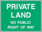 Private land no public right of way