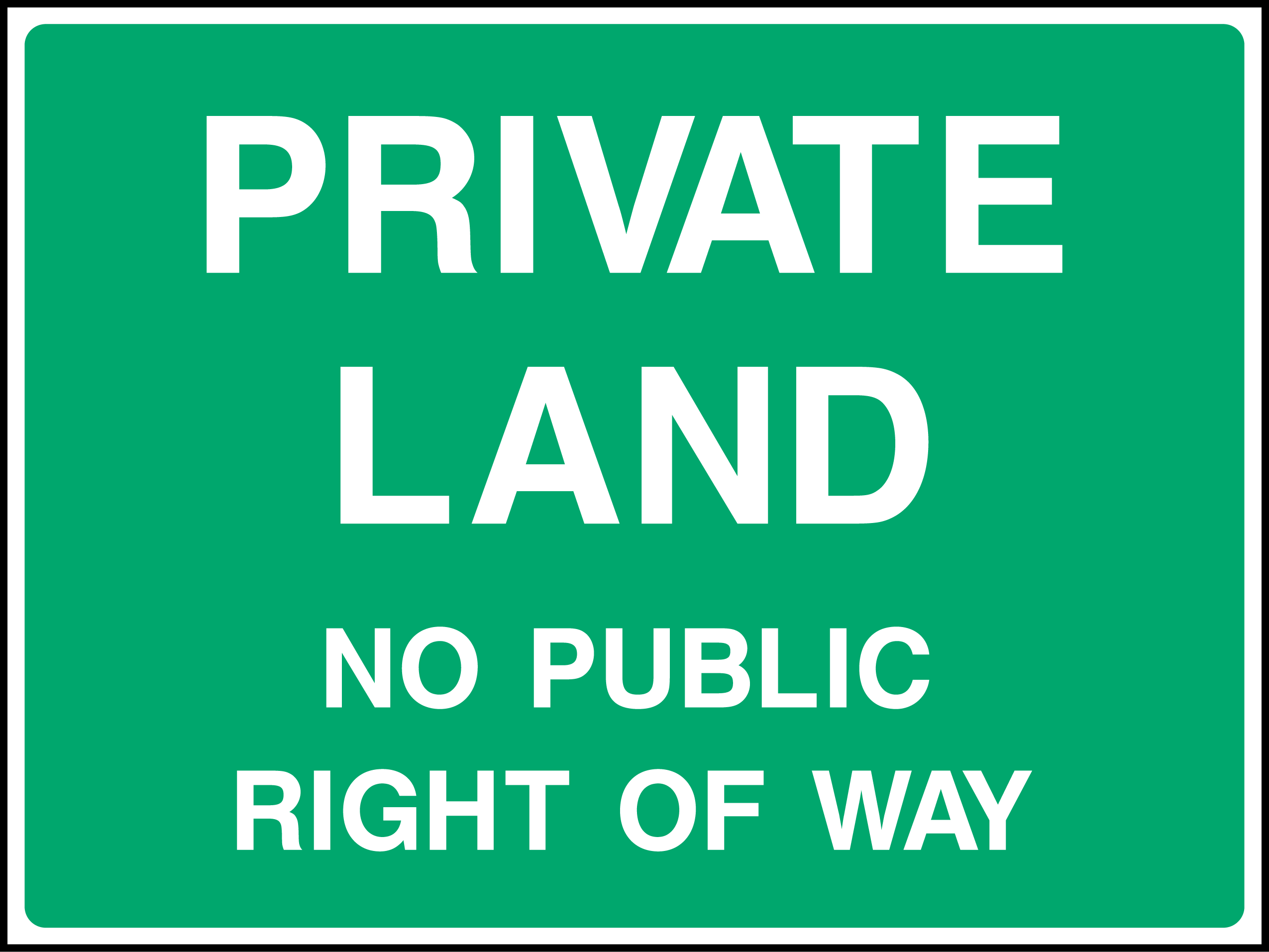 Private land no public right of way