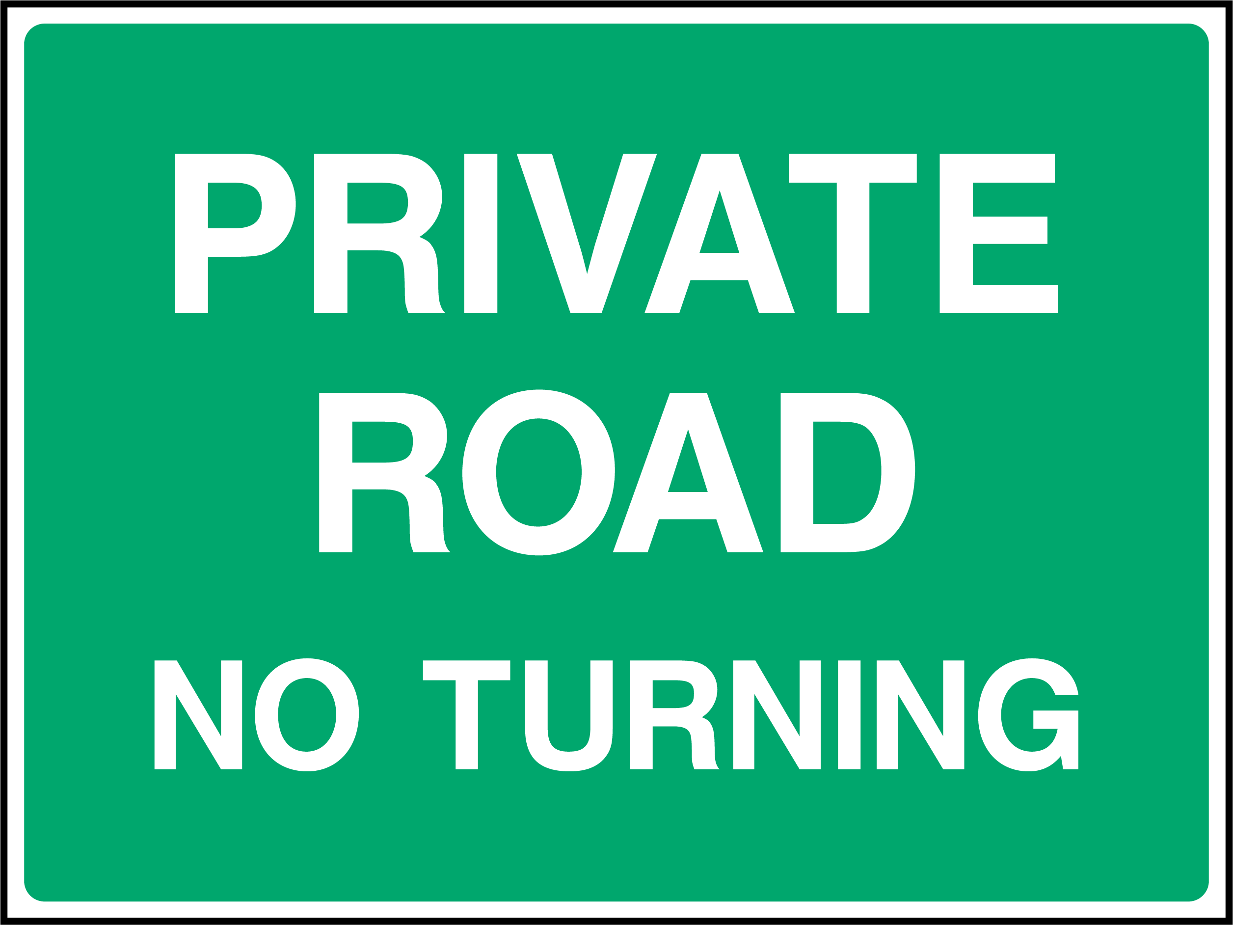 Private road no turning