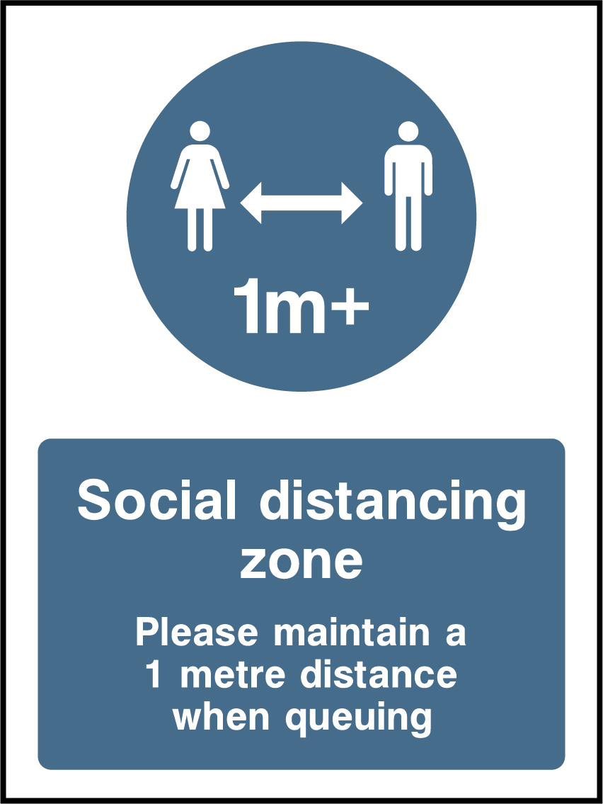 Social distancing zone (1m+)