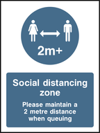 Social distancing zone (2m+)