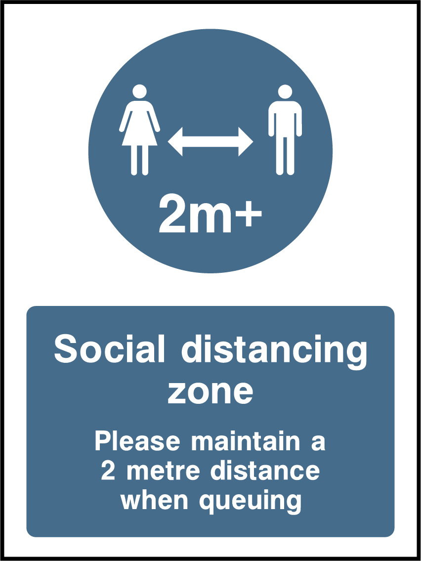 Social distancing zone (2m+)