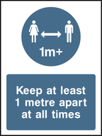 Keep at least 1m apart at all times