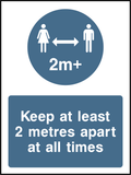 Keep at least 2m apart at all times