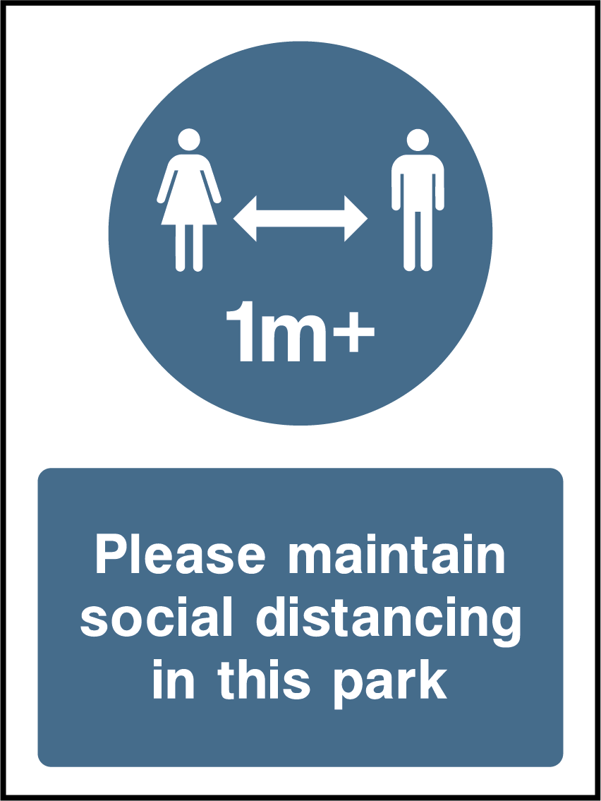 Please maintain social distancing in this park (1m)