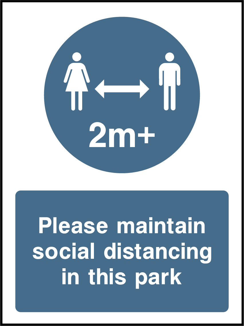 Please maintain social distancing in this park (2m)
