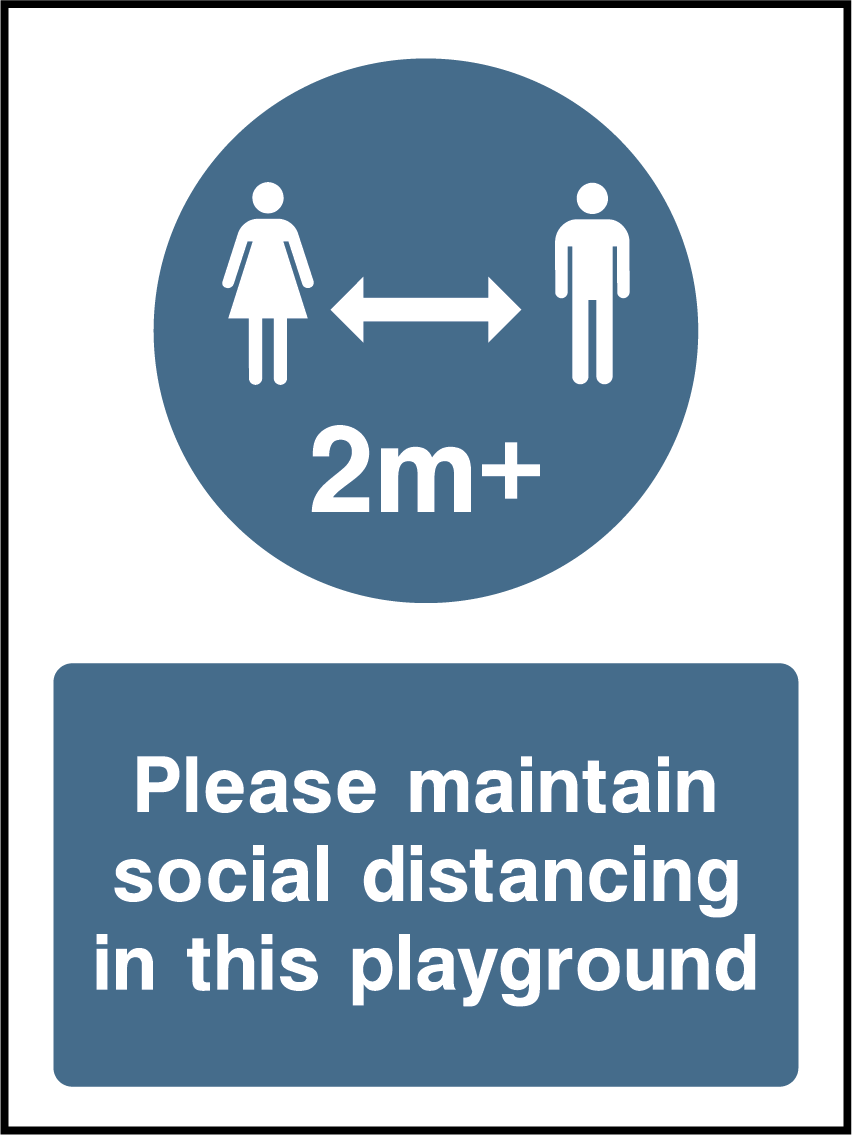 Please maintain social distancing in this playground (2m)