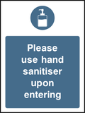 Please use hand sanitiser upon entering